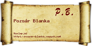 Pozsár Blanka névjegykártya